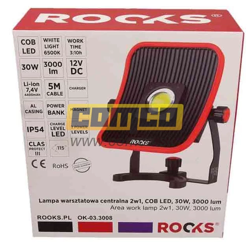 Pracovná lampa 2v1 Cob LED 30W 3000lm /Rooks/ - obr. 7