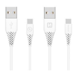 Kábel datový SWISSTEN USB / USB-C 3.1 bieli 1,5m (7mm)