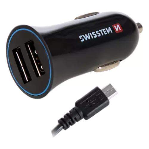 Nabíjačka USB 12/24V SWISSTEN 2,4AMP 2x USB + kábel Micro USB