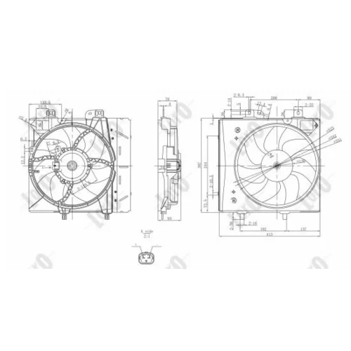 Ventilátor chladenia motora ABAKUS 009-014-0007 - obr. 3