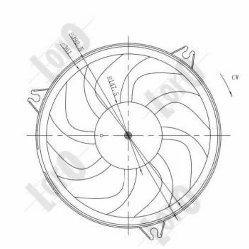 Ventilátor chladenia motora ABAKUS 038-014-0005 - obr. 2