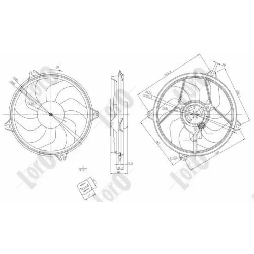 Ventilátor chladenia motora ABAKUS 009-014-0001 - obr. 1