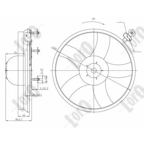 Ventilátor chladenia motora ABAKUS 053-014-0014 - obr. 2