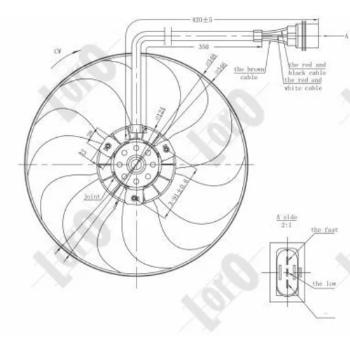 Ventilátor chladenia motora ABAKUS 053-014-0001 - obr. 2