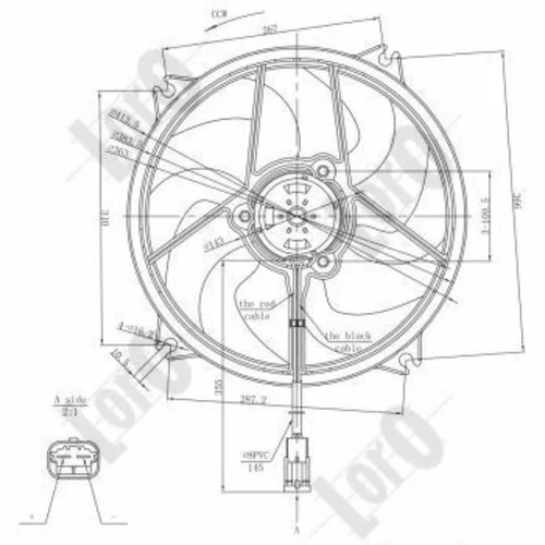 Ventilátor chladenia motora ABAKUS 009-014-0009 (ABAKUS / Loro) - obr. 3