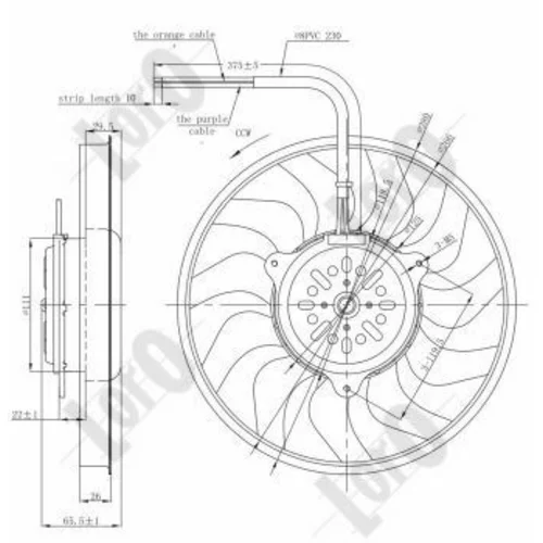 Ventilátor chladenia motora ABAKUS 003-014-0002 - obr. 3