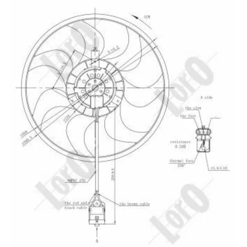 Ventilátor chladenia motora ABAKUS 037-014-0013 - obr. 2