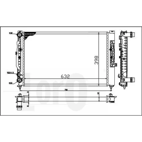 Chladič motora ABAKUS 053-017-0056 (ABAKUS / Loro) - obr. 3