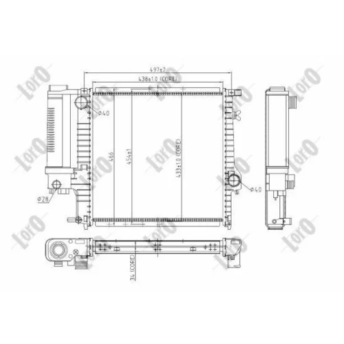 Chladič motora ABAKUS 004-017-0016 - obr. 2