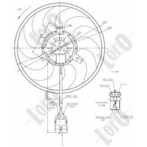 Ventilátor chladenia motora ABAKUS 037-014-0022 - obr. 2