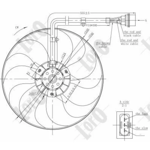 Ventilátor chladenia motora ABAKUS 053-014-0002 - obr. 2