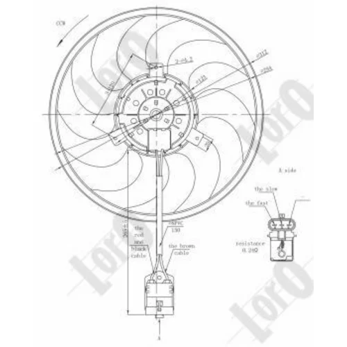 Ventilátor chladenia motora ABAKUS 037-014-0017 (ABAKUS / Loro) - obr. 3