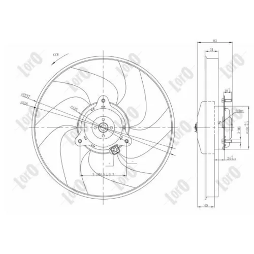 Ventilátor chladenia motora ABAKUS 009-014-0008 - obr. 3