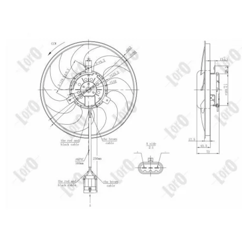 Ventilátor chladenia motora ABAKUS 037-014-0029 - obr. 2