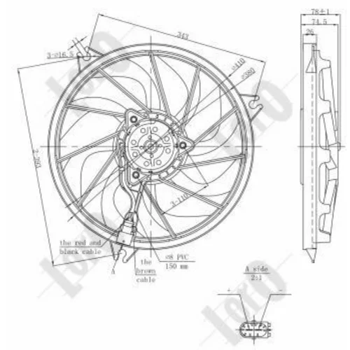 Ventilátor chladenia motora ABAKUS 038-014-0005 - obr. 3