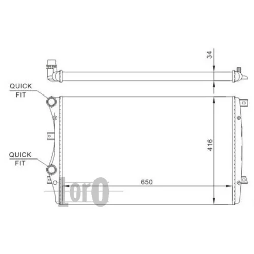 Chladič motora ABAKUS 053-017-0019 (ABAKUS / Loro) - obr. 2