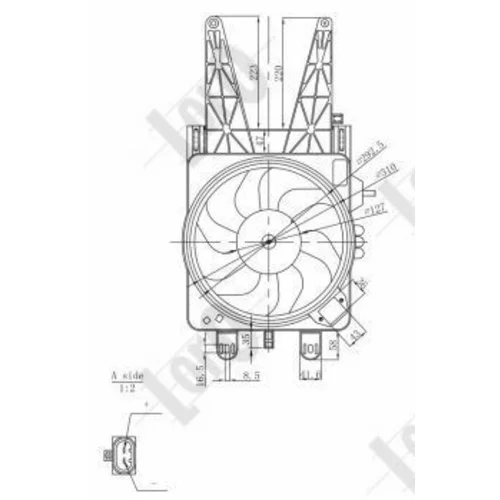 Ventilátor chladenia motora ABAKUS 016-014-0004-R - obr. 3