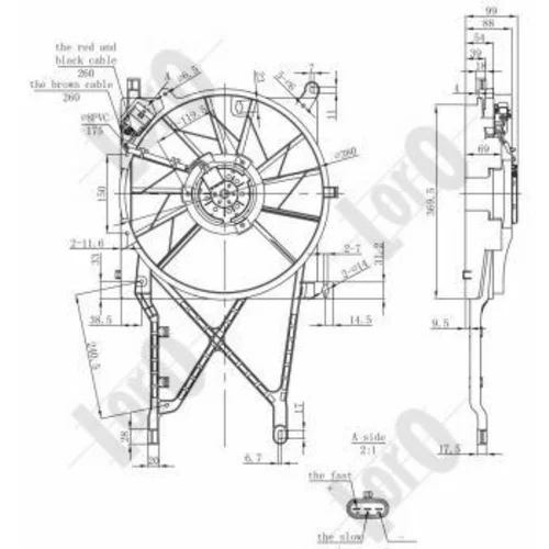 Ventilátor chladenia motora ABAKUS 037-014-0033 - obr. 2