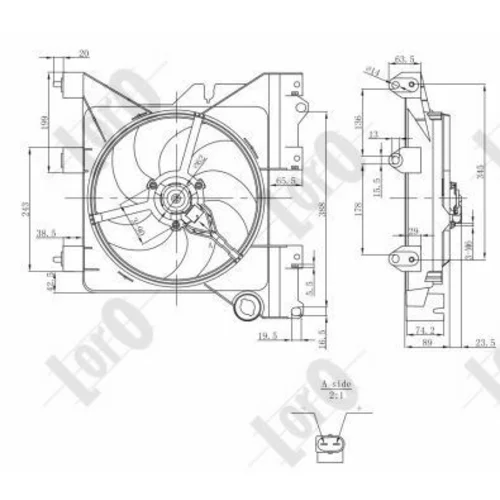 Ventilátor chladenia motora ABAKUS 009-014-0010 - obr. 2