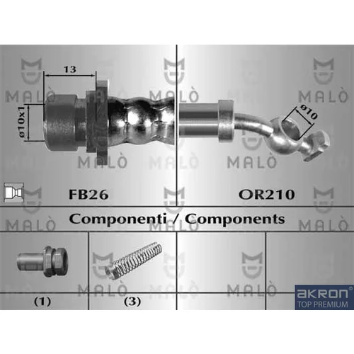 Brzdová hadica AKRON-MALO 80987