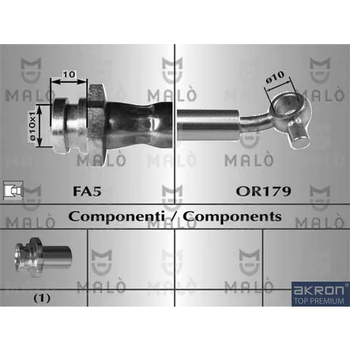 Brzdová hadica AKRON-MALO 80932