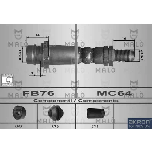 Brzdová hadica AKRON-MALO 80450