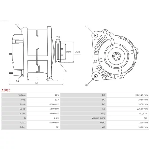 Alternátor AS-PL A5025 - obr. 5