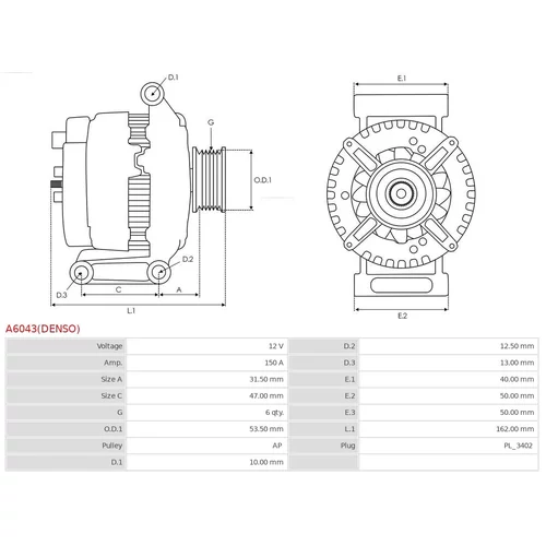 Alternátor AS-PL A6043(DENSO) - obr. 4