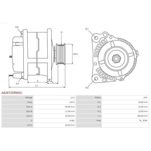 Alternátor AS-PL A6267(DENSO) - obr. 4