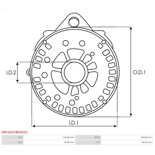 Držiak, hnacia príruba alternátora AS-PL ARC0207(BOSCH) - obr. 2