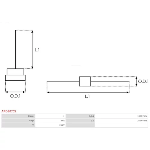 Usmerňovač alternátora AS-PL ARD9070S - obr. 1