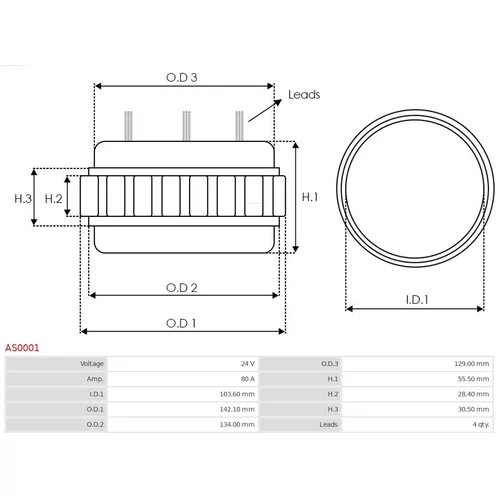 Stator, generátor AS-PL AS0001 - obr. 1