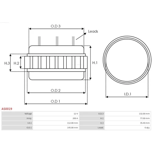 Stator, generátor AS-PL AS0019 - obr. 1