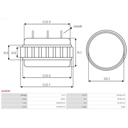 Stator, generátor AS-PL AS3030 - obr. 1