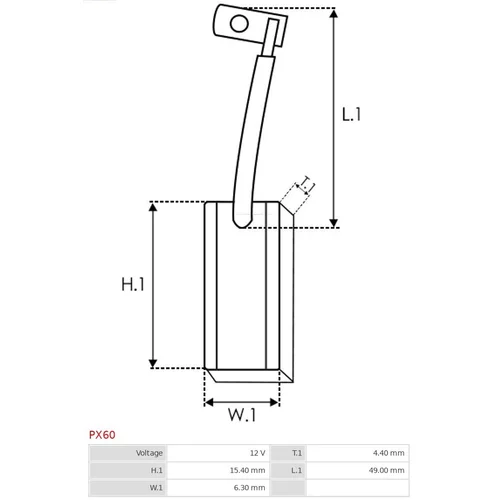 Uhlíkový zberač alternátora AS-PL PX60 - obr. 1