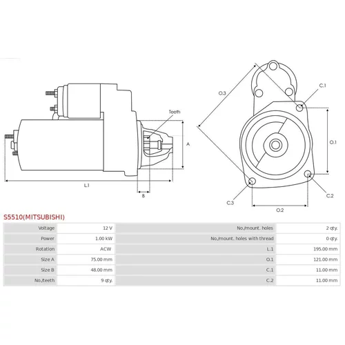 Štartér AS-PL S5510(MITSUBISHI) - obr. 4