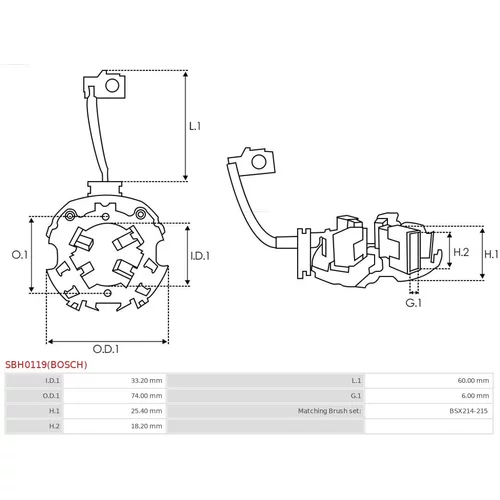 Držiak uhlíkov SBH0119(BOSCH) /AS-PL/ - obr. 1