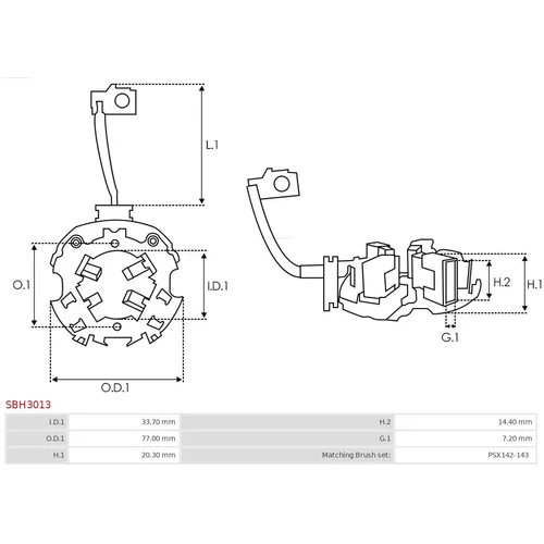 Držiak uhlíkov SBH3013 /AS-PL/ - obr. 1