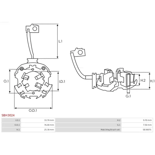 Držiak uhlíkov SBH3024 /AS-PL/ - obr. 1