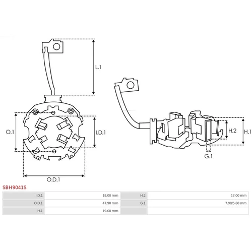 Držiak uhlíkov SBH9041S /AS-PL/ - obr. 1