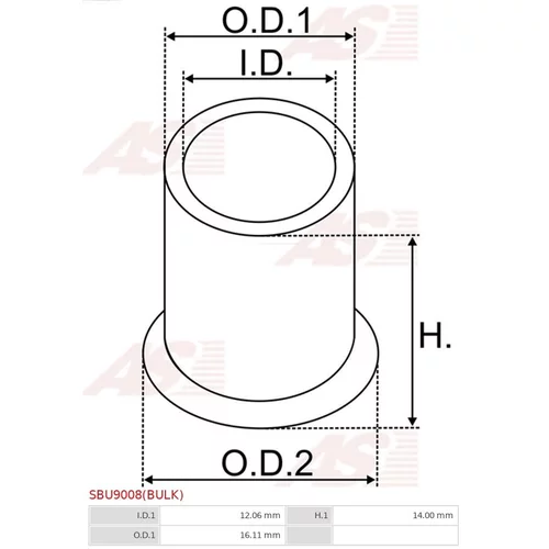 Puzdro, Hriadeľ štartéra SBU9008(BULK) /AS-PL/ - obr. 1