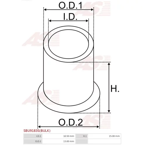 Puzdro, Hriadeľ štartéra AS-PL SBU9183S(BULK) - obr. 1