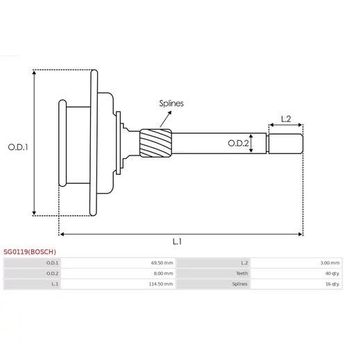 Planetový veniec, planetová prevodovka (štartér) AS-PL SG0119(BOSCH) - obr. 3