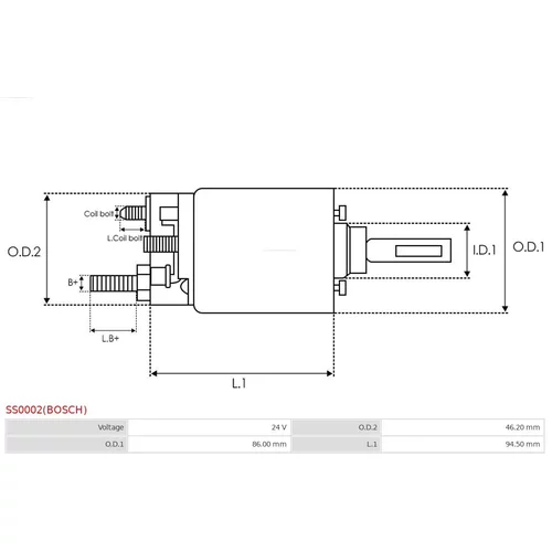 Elektromagnetický spínač pre štartér AS-PL SS0002(BOSCH) - obr. 3