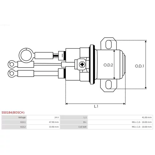 Elektromagnetický spínač pre štartér AS-PL SS0184(BOSCH) - obr. 3