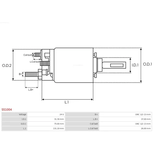 Elektromagnetický spínač pre štartér AS-PL SS1004 - obr. 3