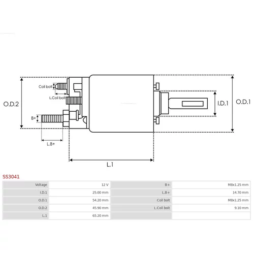 Elektromagnetický spínač pre štartér AS-PL SS3041 - obr. 3