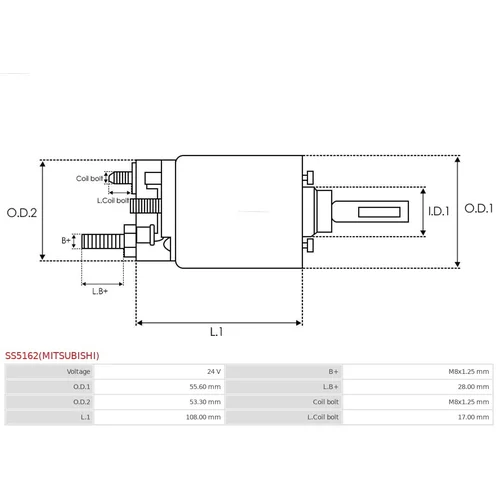 Elektromagnetický spínač pre štartér AS-PL SS5162(MITSUBISHI) - obr. 3