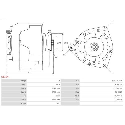 Alternátor A6104 /AS-PL/ - obr. 5