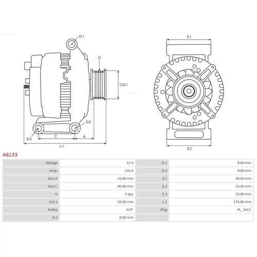 Alternátor A6133 /AS-PL/ - obr. 4